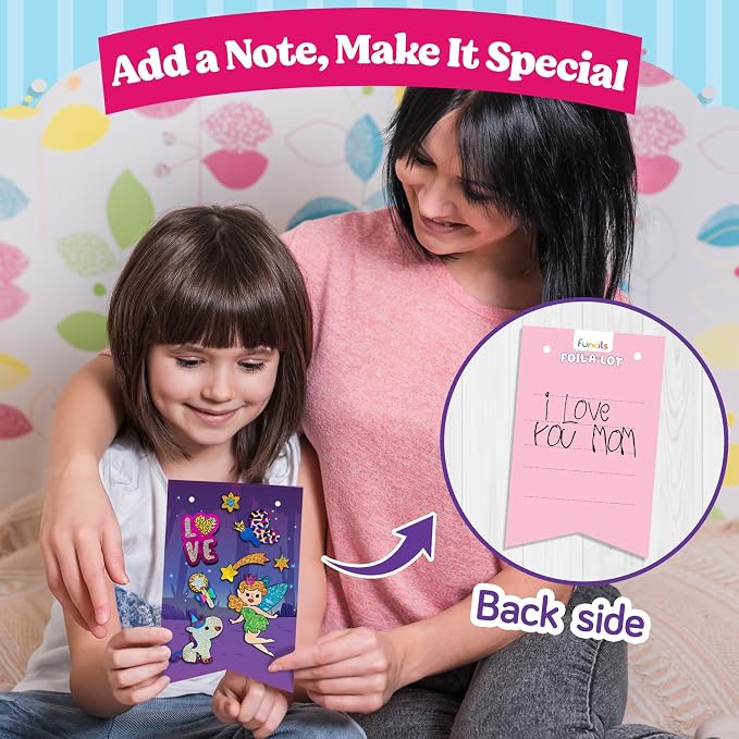 Funcils Foil Art Craft Kit - Unicorn & Princess Sticker Activity for Kids | Toddler Arts & Crafts, No Mess Kids Travel Toys, Games, Fun Birthday Gifts for Boys & Girls Ages 4, 5, 6, 7, 8, 9 Year Old