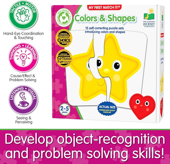 The Learning Journey: My First Match It - Colors and Shapes- 15 Piece Self-Correcting Matching Puzzles - First Learning Toys for Toddlers 2-5 - Award Winning Toys