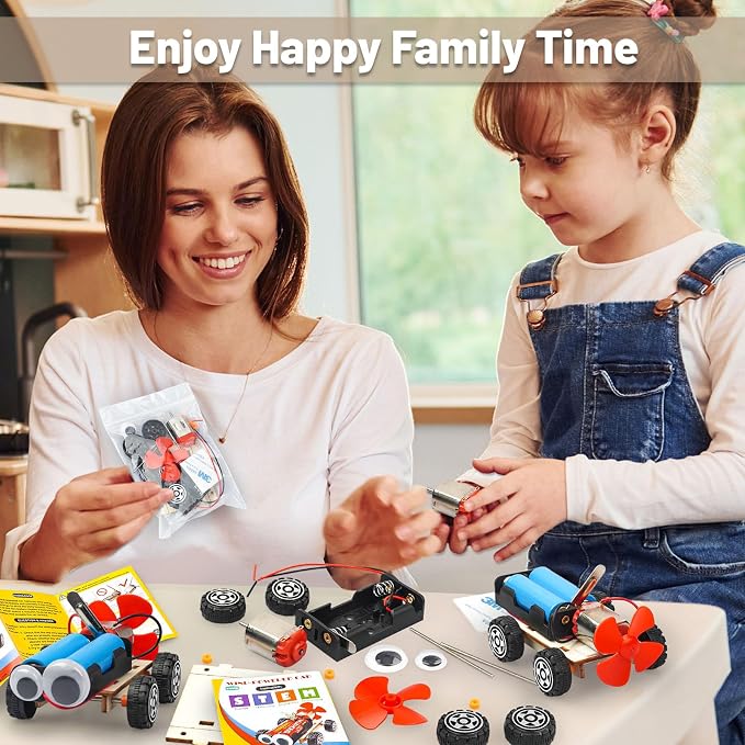 STEM Science Kits for Kids Age 8-12, 6 Set Wind-Powered Cars Building Kit | Science Experiments 6-8 8-10, Wood Crafts for Boys Girls STEM Toys, School Classroom Return Gifts for 8 9 10 12 13 Year Old