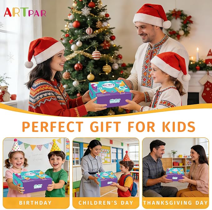 ARTPAR Air Dry Clay 66 Colors,Modeling Clay for Kids,DIY Molding Magic Clay | Soft & Ultra Light,Non Sticky With 4 Sculpting Tools,Creative Diy Arts And Crafts School Classroom Bulk For Boys Girls 3-12Y