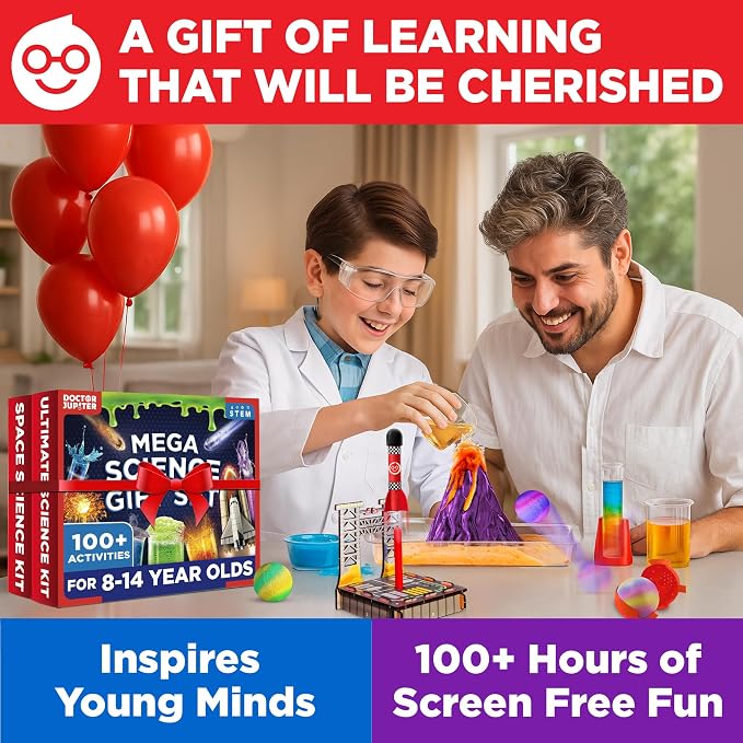 Doctor Jupiter Mega Science Gift Set for Kids Ages 8+, Birthday Gift | Set of Ultimate Science Kit & Space Science Kit, Birthday Gift for Boys, Girls Ages 9,10,11,12, STEM Educational Learning Toy