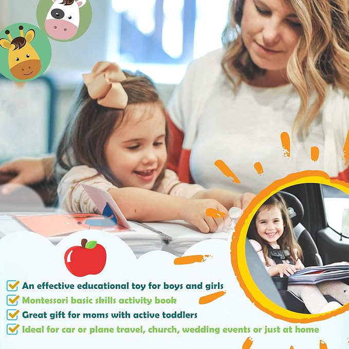 My Preschool Busy Book Montessori Busy Book, Preschool Busy Book, Airplane Travel Essentials & Road Trip Activities