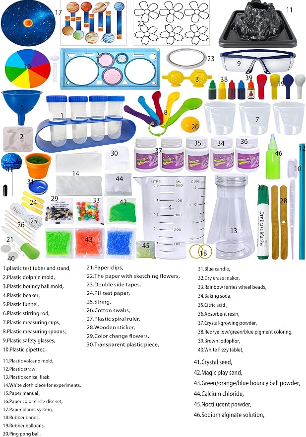 UNGLINGA 250+ Science Experiments Kits for Kids, Chemistry Set | Volcano Scientist Kit, Boys Girls Toys Birthday Gifts Ideas, Chemistry Set, S.T.E.M Educational Project