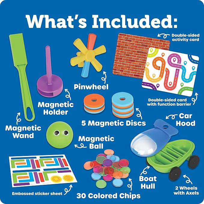 Learning Resources STEM Explorers Magnetworks, Magnetic Science Set, Physics Experiment Toys for Kids, Kindergarten and Preschool Classroom, Force and Motion Kit for Boys and Girls, Ages 5 and Up