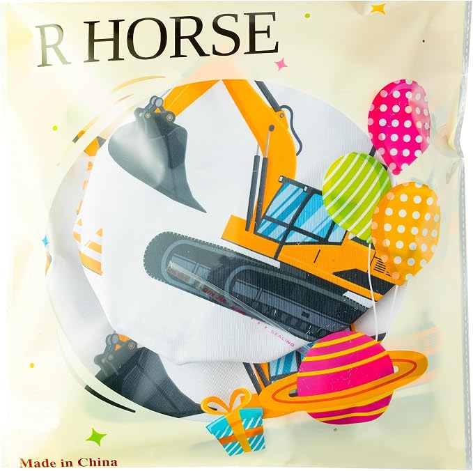 R HORSE 2 Pieces Kid Apron and Chef Hat Set, Dress up Role Play Chef Toy | Vehicle Car Children Kitchen Apron with Pockets for Boy, Ideal for Cooking, Baking, Painting, Cooking Birthday Gifts