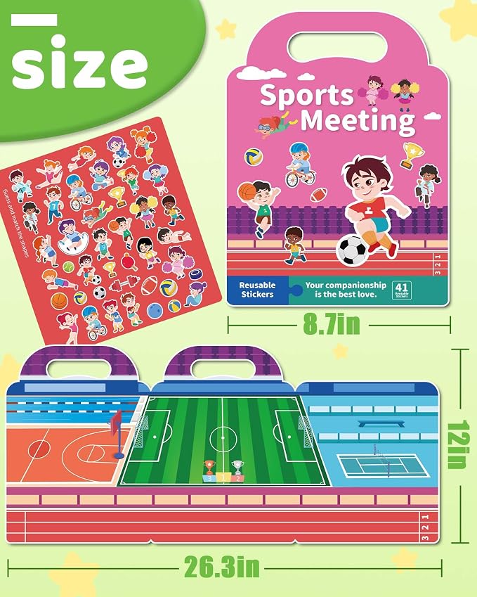 Benresive Reusable Sticker Book for Toddlers, Travel Stickers for Kids | Toddler Travel Activities Toys, Birthday Gifts for Boys & Girls, Airplane Travel & Road Trip Essentials Kids