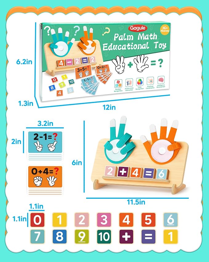 Montessori Learning Toys for 3 4 5 Year Old Gift, Number Counting Block Toy | Preschool Educational Toys, Math Manipulatives, Kids Boys Girls Birthday Gifts, Counting Toys, Preschool Learning Activities