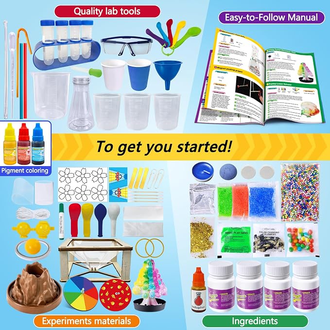 270+ Experiments Science Lab Kit for Kids Boys Girls | Birthday Gifts Toys, Chemistry Set, Volcano, Crystal, Magic, Physics S.T.E.M Educational Project