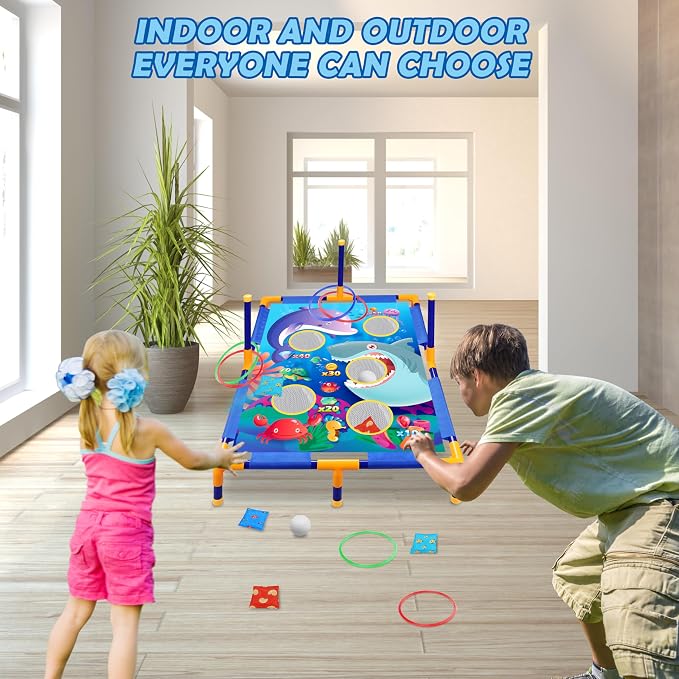 Animal Bean Bag Toss Game Toy Outdoor Toss Game | Family Party Party Supplies for Kids, Gift for Boys Birthday or Christmas for Toddlers Ages 3 4 5 6 Year Old