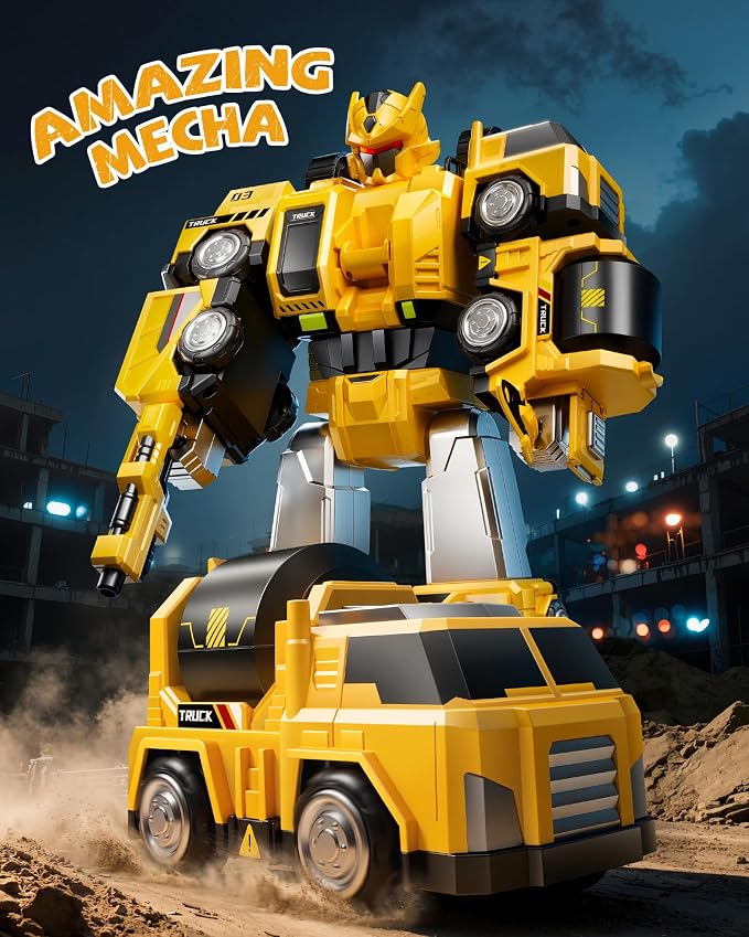 5-in-1 Construction Toys Truck for Toddler 2-4 Years, Dump Excavator Truck Toys for Boys Age 3-5 4-7 Year Old, Construction Toys for 2 3 4 5 Year Old Boys, Construction Trucks for Boys
