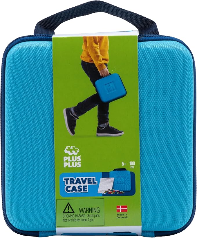 PLUS PLUS Travel Case, 100 Piece Basic Mix - Mini Waffle Blocks for Kids | Stem Toys, Airplane Travel Essentials for Kids, Classroom Must Haves, Gifts for Boys & Girls, Sensory Bin Filler