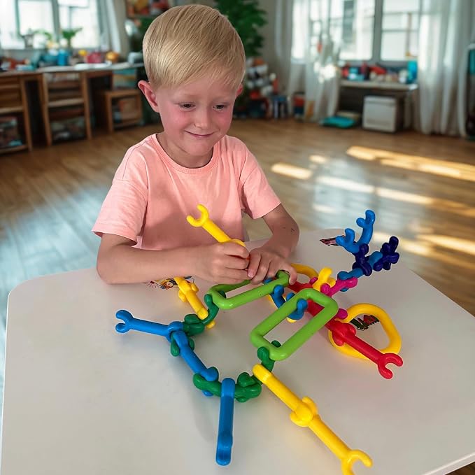 Click & Create Builder Set (80 pcs) - STEM Educational Interlocking Building Blocks for Kids Ages 2-7, Creative Construction Toy for Boys & Girls, Colorful Fine Motor Skills Toy