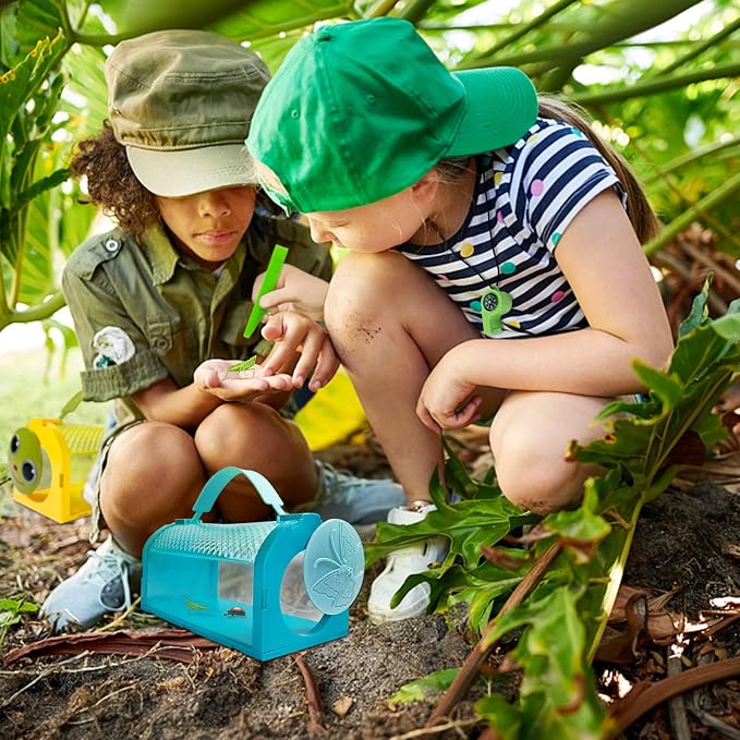 ESSENSON Bug Catcher Kit, 2 Pcs Bug Cage | Outdoor Explorer Kit, Includes Whistles, Backyard Exploration