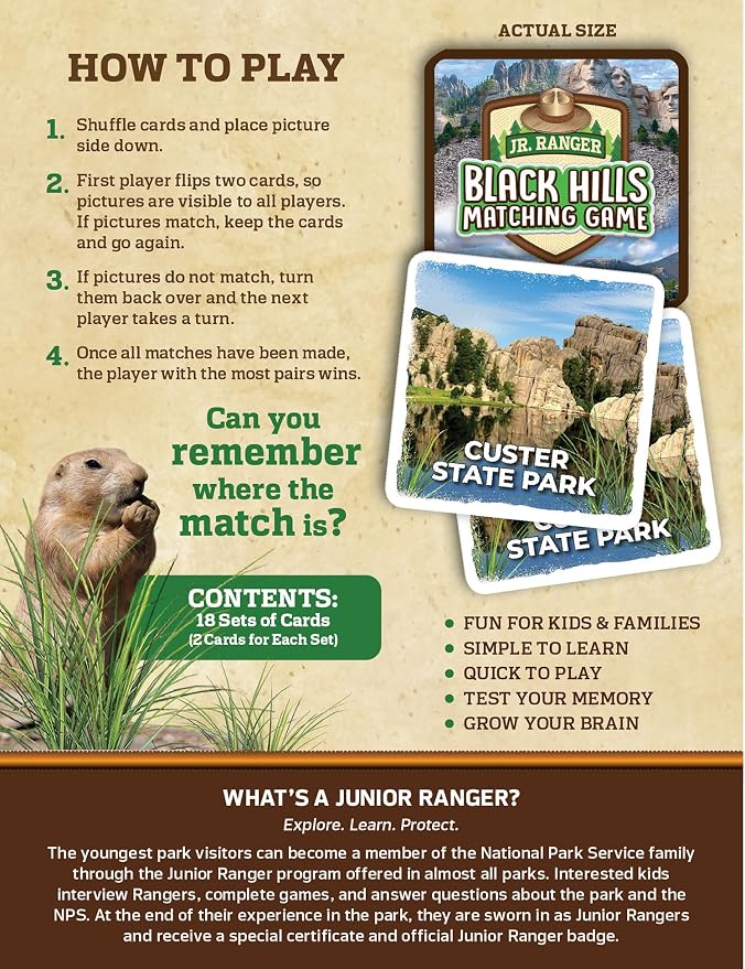 Masterpieces Jr Ranger - Black Hills Matching Game