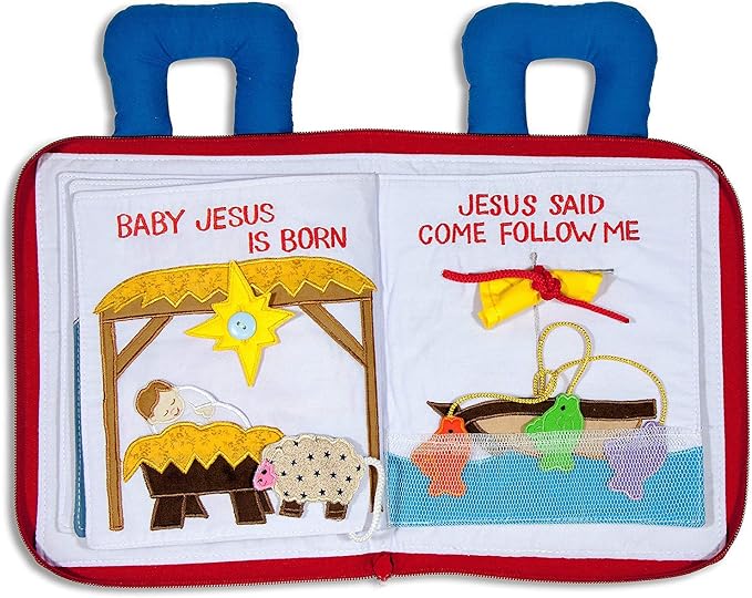 My Growing Season My Bible Quiet Book Interactive Fabric Activity for Kids | Educational Christian Toy for Toddlers & Preschoolers | Travel-Friendly and Sensory-Rich Soft Book