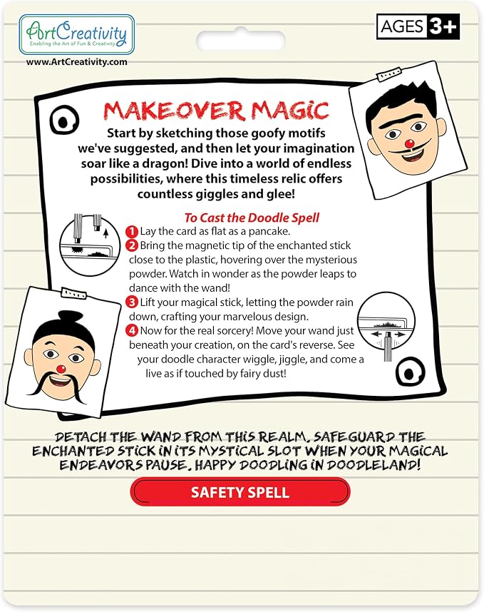 ArtCreativity Magnetic Face Doodle Board - 6 Pack - Magnetic Drawing Board for Kids - Create Different Hair and Beard Styles - Magnetic Travel Games - Retro Toys from The 90s - Easter Basket Stuffers