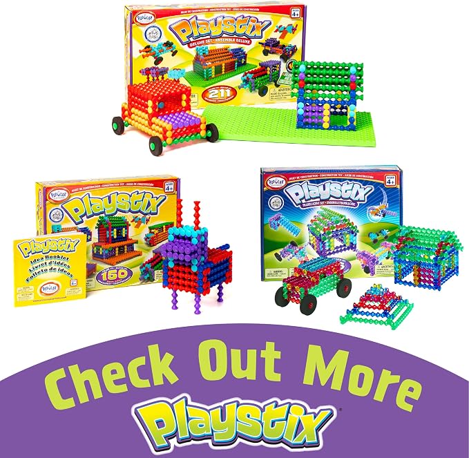 POPULAR PLAYTHINGS Playstix Play Base, Construction Toy Set | for Kids Ages 4 and Up, for STEM and Classroom Use, Green Building Base