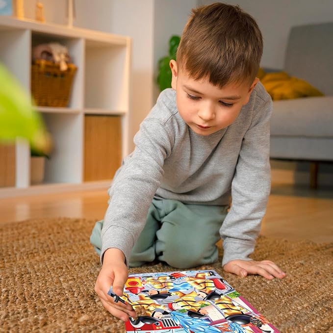 60 Piece Puzzles for Kids Ages 4-6 - 4 Jigsaw Toddlers Puzzles Ages 3-5 | Space, Dino, Firefighters Puzzles for Children Ages 6-8 - Educational Gift Game for Boys and Girls