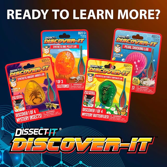 Discover-It Owl Pellet, Science Lab Kit, STEM Toys for Kids, Ages 5+ | Synthetic Bones: Open a realistic owl pellet to discover hidden bones while learning about owls, food chains, and STEM