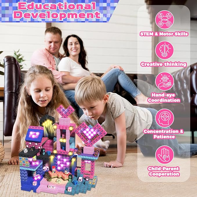 150Pcs Magnetic Blocks, Musical Band Magnetic Building Blocks, Constructions Toys for Kids Age 3 4 5 6 7 8 9 10, STEM Montessori Stacking Toy Boys & Girls Birthday Chritmas Gifts