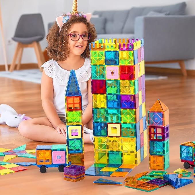Anbalulu Magnetic Building Tiles,Magnetic Toys for Boys and Girls | Magnetic Assembly Set, Magnetic Building Blocks, 3D Stereo STEM Stacking Toys