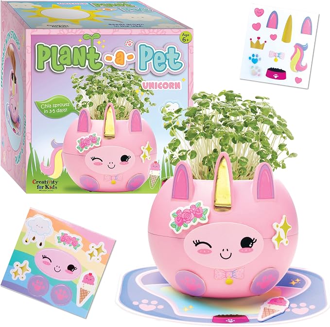 Creativity for Kids Plant-A-Pet Unicorn, Grow Kit, 6 Pack (Ages 6+)