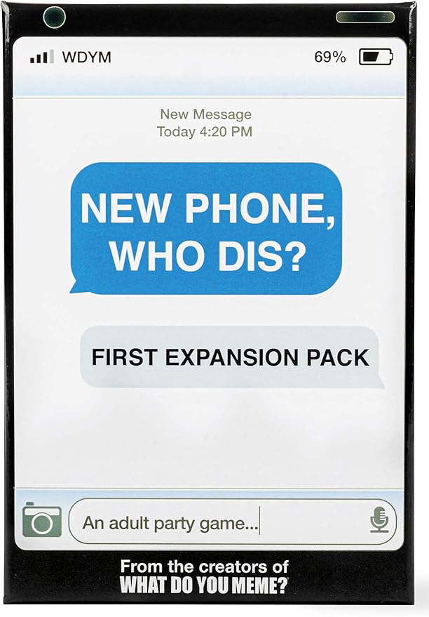 WHAT DO YOU MEME? New Phone, Who Dis? Expansion Pack Party Game by Relatable, Add to The New Phone, Who Dis? Core Game, Includes 45 Inbox Cards & 135 Reply Cards