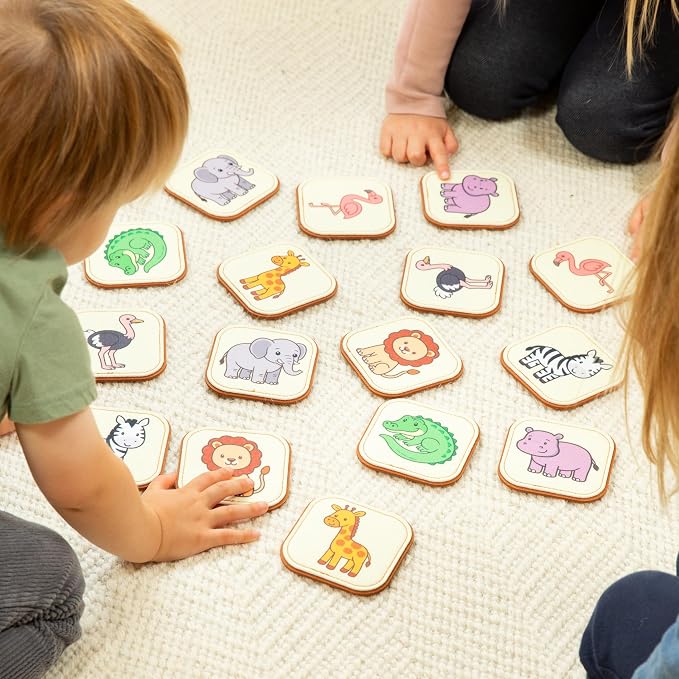 Felt Safari Matching Game for Toddlers – Wild Animal Memory Game & Flash Cards – Soft and Safe for Ages 1+ – Montessori Preschool Learning Activity – Educational Safari Toy for Boys & Girls