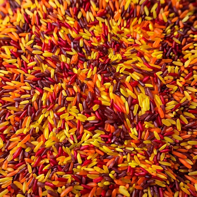 Fall Sensory Play Rice for Kids, 2 lbs – Autumn Sensory Bin Filler for Scooping, Pouring, Sorting & Creative Play – Perfect for Sensory Bins and Tables – Fine Motor Play – Ages 3+