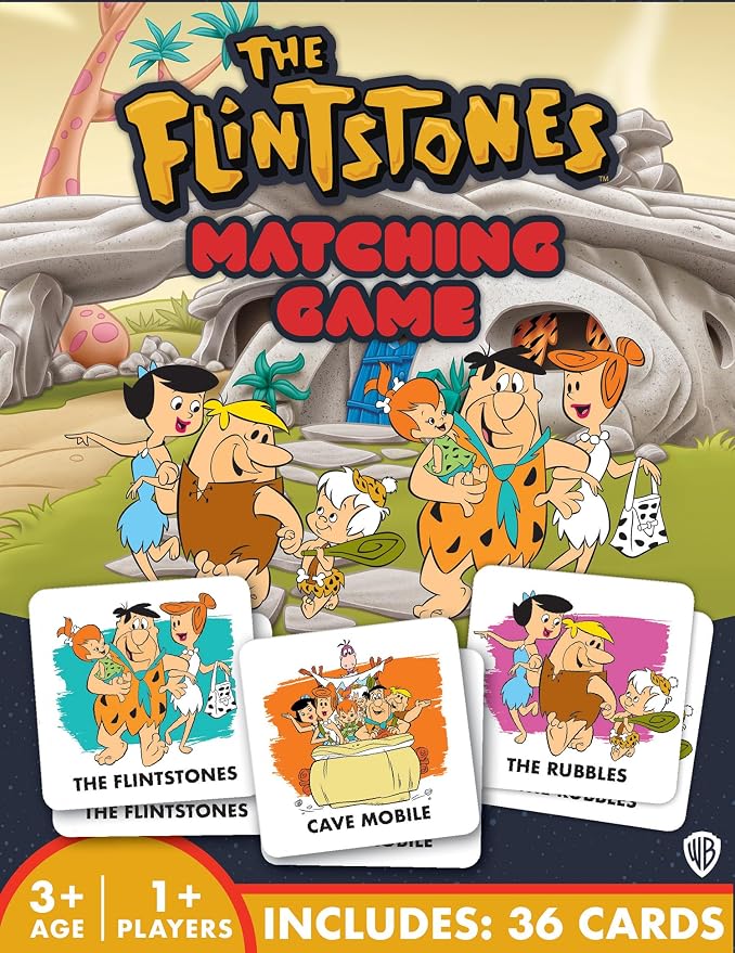 Masterpieces Officially Licensed The Flintstones Picture Matching Card Game for Kids and Families