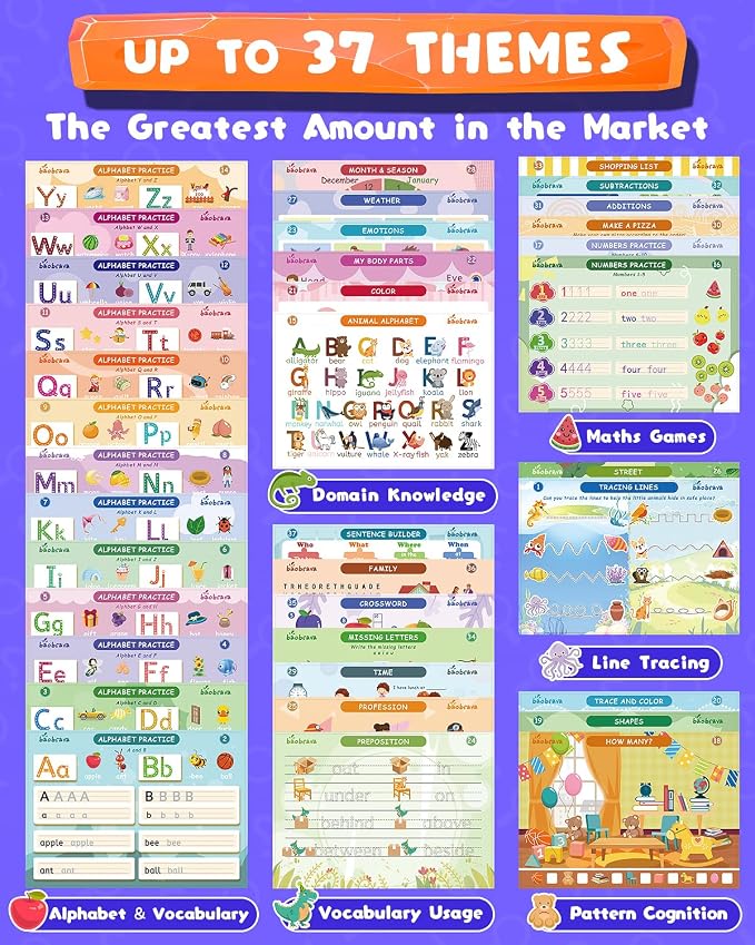 Baobrava Search and Find Book and Handwriting Practice Books Set | More Than 50+ Preschool Learning Activities for Toddler and Kids 3-8, Travel Games for Road Trip Car Airplane