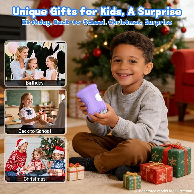 1000X Handheld Microscope for Kids: Pocket Digital Microscope with 1080P&2.0''IPS Screen&Photo/Video - Portable Edu Science Kits for Girls Boys - STEM Toys Birthday Gifts Ages 3-6 6-12(Purple)