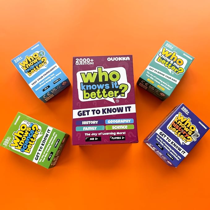 Quokka Card Games for Kids 8-12 - Board Family Games for Kids and Adults | Science Trivia Cards for Family Game Night - Who Knows Science Better 500+ Questions - Fun Card Game for Families and Teens