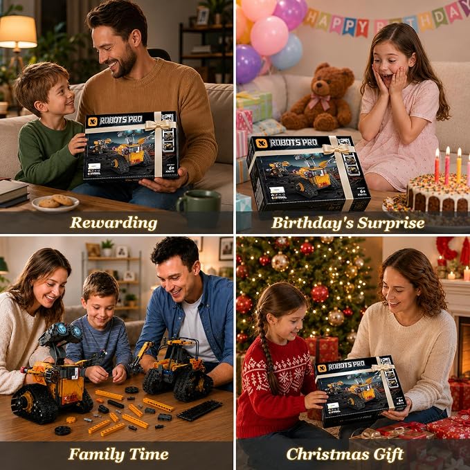 5in1 STEM Robot Building Kit, Remote & App Control, 600+ Pieces, Creative Coding Toy Gift for Kids Boys Girls Age 6-13