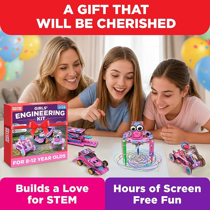 Doctor Jupiter Girls’ Engineering Kit for Kids Ages 8+, Birthday Gifts | Gift Ideas for Girls Ages 7,8,9,10,11,12, STEM Toy for Ages 8-13, Science Kits for Kids