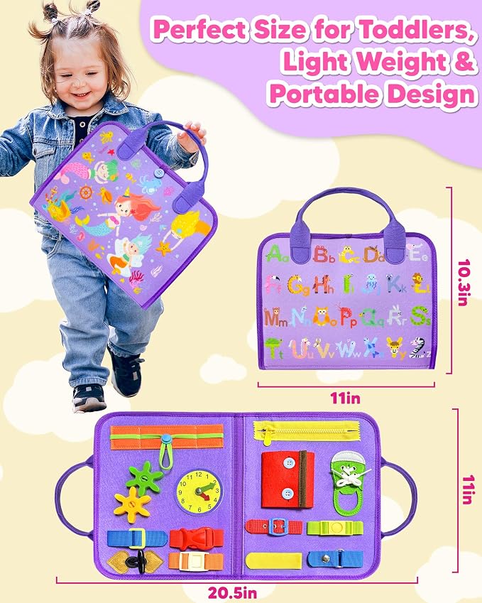 Busy Board Montessori Toys for Toddler Boy Girl Gifts Busy Book | Airplane Car Travel Toy, Learning Educational Toys, Activity Book, Toddler Activities, Sensory Toys, Fine Motor Skills