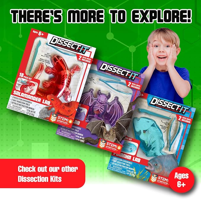 Top Secret Toys Dissect-It Mini Labs Frog Dissection Kit for Kids, Realistic Synthetic Kids Science Kit - On, Biology and Animal Anatomy, STEM Toy, Ages 6+