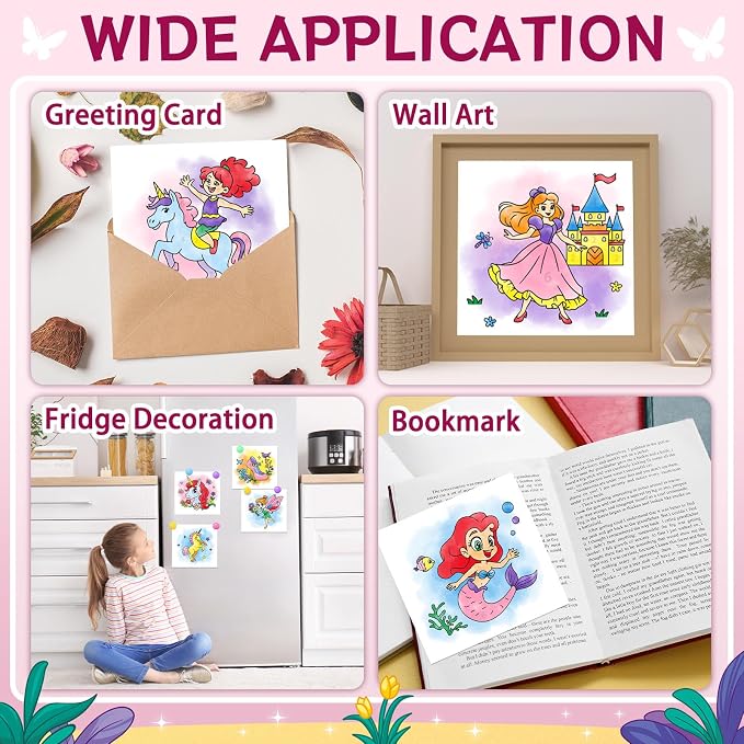 SOCOLER Paint with Water Coloring Books for Toddlers,Unicorn Theme Mess Free Watercolor Painting Papers for Kids Water Color Paint Kit Art Craft Gift for Ages 1-3, 4-8