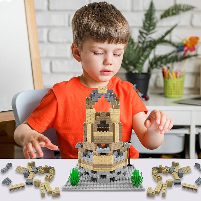 Masonry Profile Building Bricks Set, Building Blocks Includes Medium Building Brick Parts, Base Plate, Tall Streetlamp and Prickly Bushes Compatible with Major Brands Classic