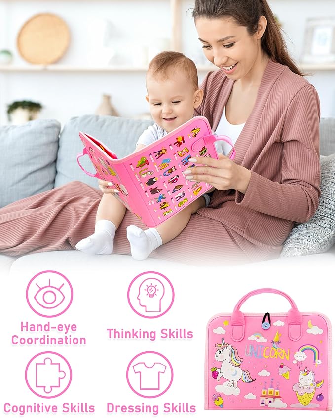 Busy Board Montessori Toys for Toddler Girl Birthday Gift Busy Book | Airplane Car Travel Toy, Learning Educational Toys, Activity Book, Toddler Activities, Sensory Toys, Fine Motor Skills