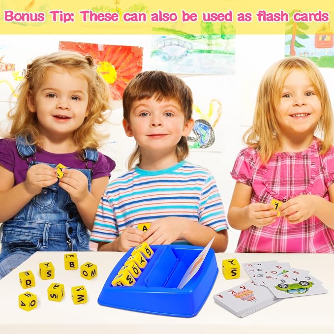 Fenikso Matching Letter Game, Spelling Word and Increases Memory, Early Learning Educational Toy for Preschool & Kindergarten Kids Over 3-8 Years Old (Pack of 2)