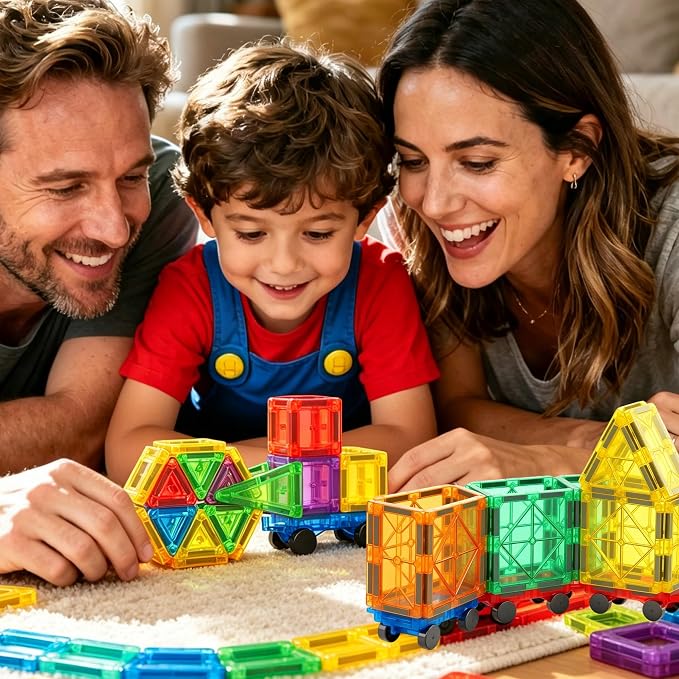 8 PCS Mini Magnetic Tiles Cars Construction Set, Magnetic Car Base | Compatiable with Mini Tiles, Magnet Building Blocks Expansion Set, Magnet Bricks Truck Toy for Boys & Girls