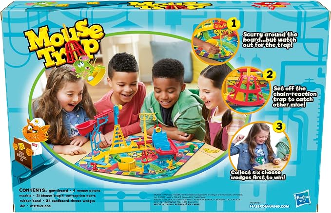 Hasbro Gaming Mouse Trap Board Game for Kids Ages 6 and Up, Classic Game for 2-4 Players, with Easier Set-Up Than Previous Versions