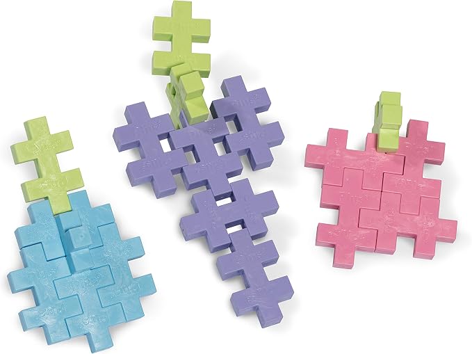 PLUS PLUS Big 100 Piece Pastel - Large Building Blocks for Toddlers | Quiet Stem Toys for Toddlers, Prek Classroom Essentials, Waffle Blocks Jumbo, Stem Bins for Classroom, Sensory Bins