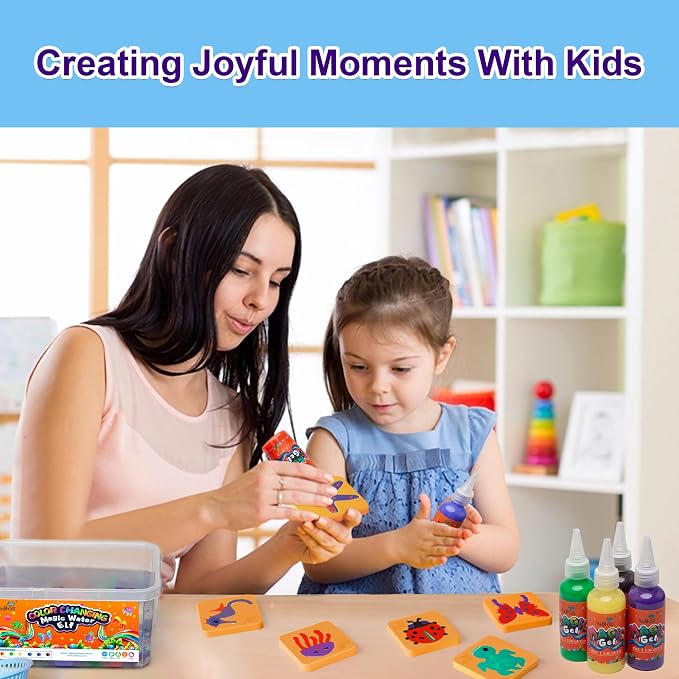 Kiditos Color-Changing Magic Water Elf Kit for Kids, DIY Craft Kit | 6 Gels & 6 Molds, Magic Aqua Fairy Water Gel Kit, STEM Science Activity, Party Favors & Birthday Gifts for Kids Ages 3+