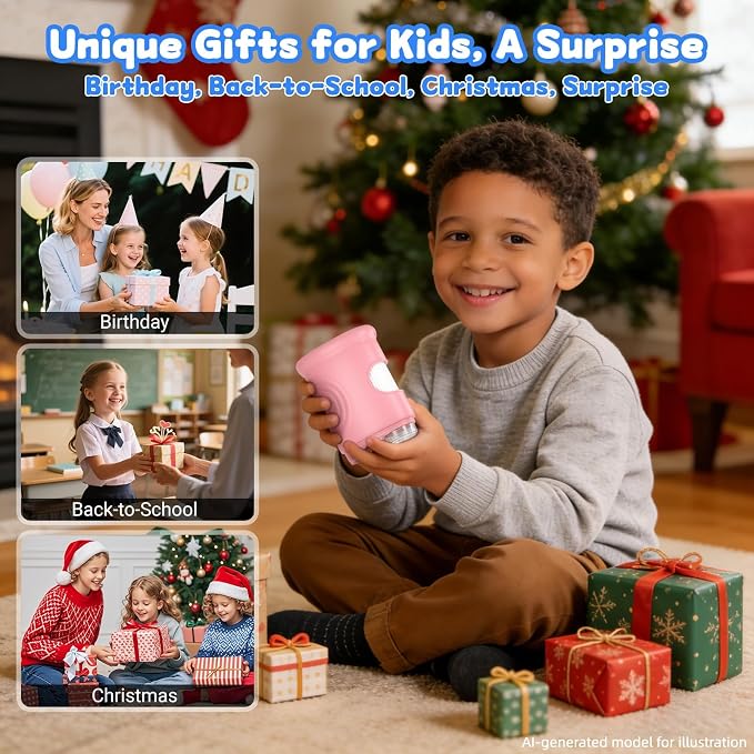 1000X Handheld Microscope for Kids: Pocket Digital Microscope with 1080P&2.0''IPS Screen&Photo/Video - Portable Edu Science Kits for Girls Boys - STEM Toys Birthday Gifts Ages 3-6 6-12(Pink)