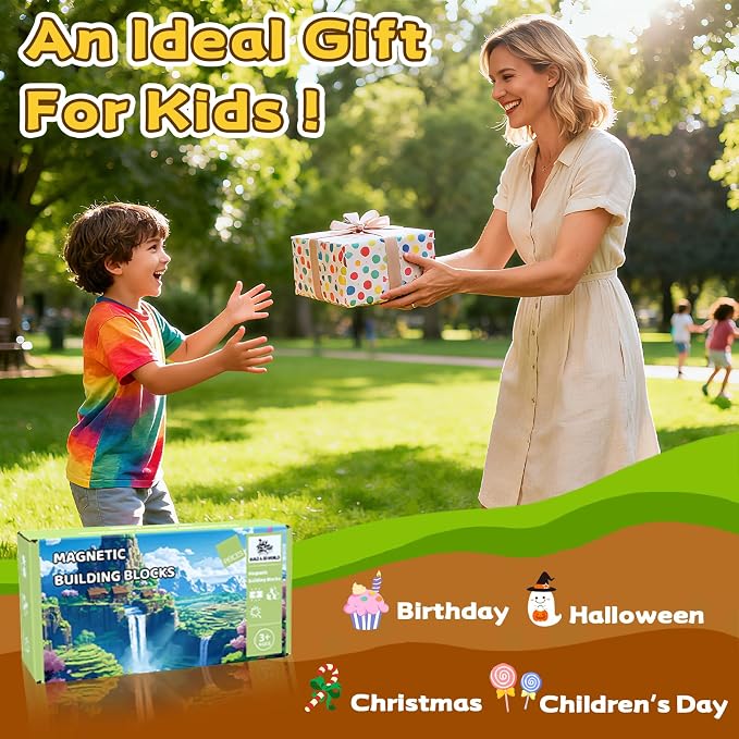 Magnetic Blocks, 208PCS Toys Building Cube Birthday Gifts for Kids | Magnetic Cubes, 0.8 inches Building Blocks, STEM Construction Toys Christmas Birthday Gifts for Kids Boys Girls