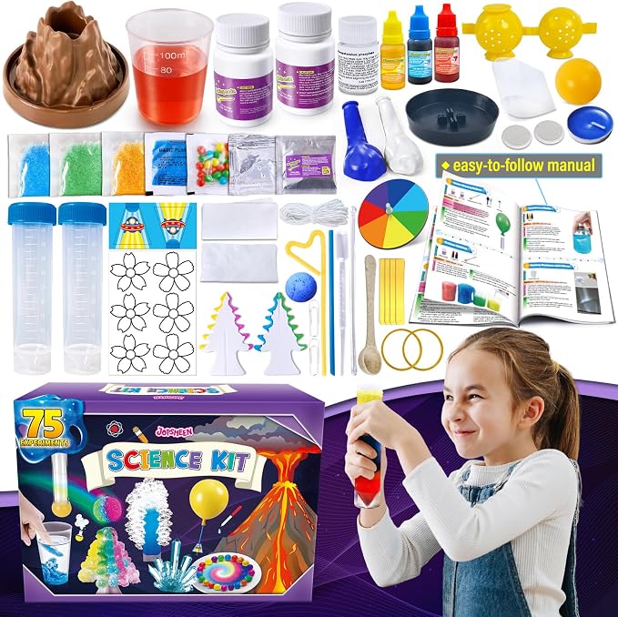 75 Experiments Science Kit for Kids, Chemistry Set, S.T.E.M Toys | Educational Birthday Christmas Toys Gifts Idea for Boys and Girls