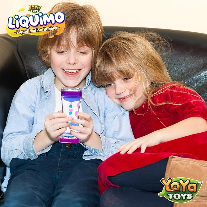 YoYa Toys Liquimo - Liquid Motion Bubbler - 3 Pack - Sensory Fidget Desk Toy for Kids & Adults - Relaxing Hourglass Timer Tubes - Calming Visual Play for School, Home, Office, Stress Relief and Focus