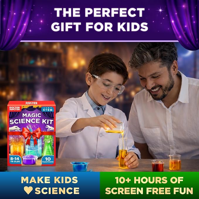 Doctor Jupiter Magic Science Experiments Kit for Kids Ages 8+ | Magic Tricks, Science Kits for Kids Ages 8-12, Birthday Gift Ideas for Boys & Girls 8, 9, 10, 11, 12 Year Olds, STEM Toys